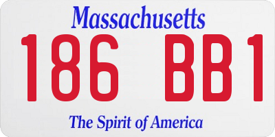 MA license plate 186BB1