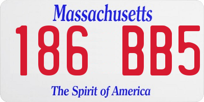 MA license plate 186BB5