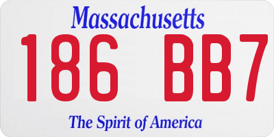 MA license plate 186BB7