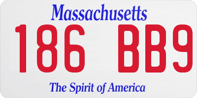 MA license plate 186BB9