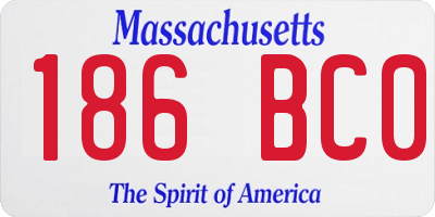 MA license plate 186BC0