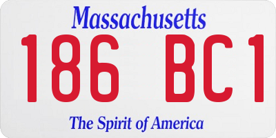 MA license plate 186BC1