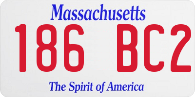 MA license plate 186BC2