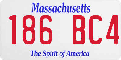MA license plate 186BC4
