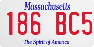 MA license plate 186BC5