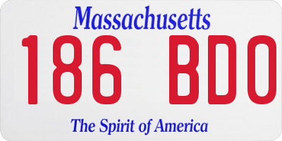 MA license plate 186BD0
