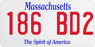 MA license plate 186BD2