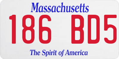 MA license plate 186BD5