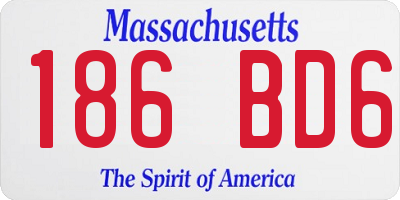 MA license plate 186BD6