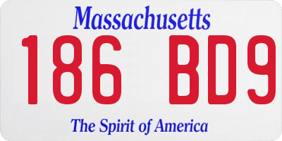 MA license plate 186BD9