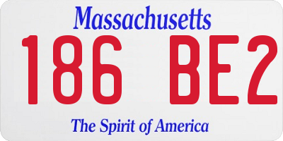 MA license plate 186BE2