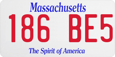 MA license plate 186BE5