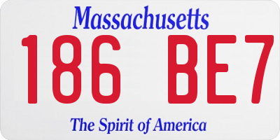 MA license plate 186BE7