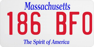 MA license plate 186BF0