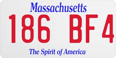 MA license plate 186BF4