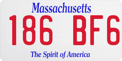 MA license plate 186BF6
