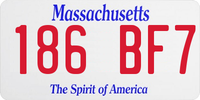 MA license plate 186BF7