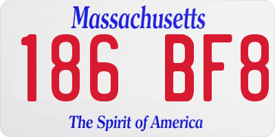 MA license plate 186BF8
