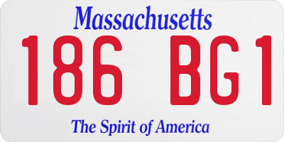 MA license plate 186BG1