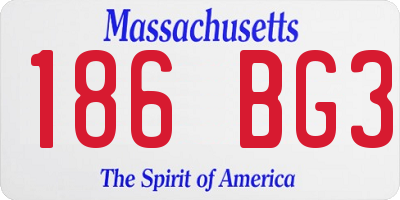 MA license plate 186BG3