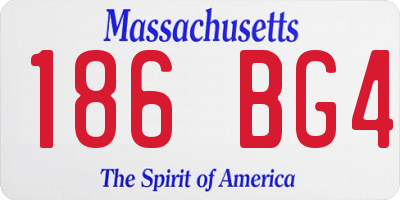 MA license plate 186BG4