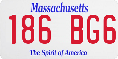 MA license plate 186BG6