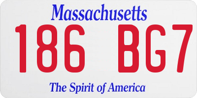 MA license plate 186BG7