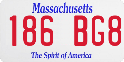 MA license plate 186BG8