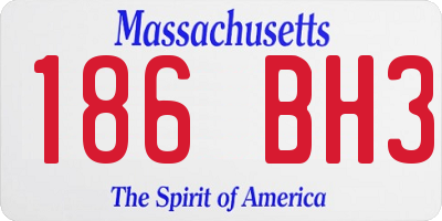 MA license plate 186BH3