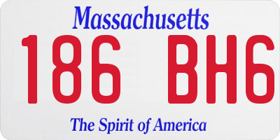 MA license plate 186BH6