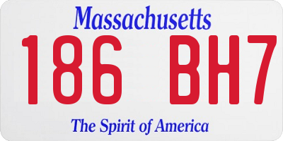 MA license plate 186BH7