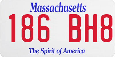MA license plate 186BH8