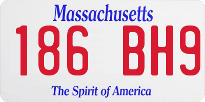 MA license plate 186BH9