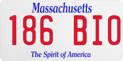 MA license plate 186BI0