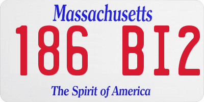 MA license plate 186BI2