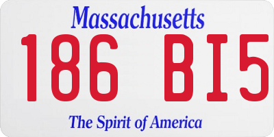MA license plate 186BI5