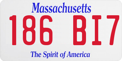 MA license plate 186BI7