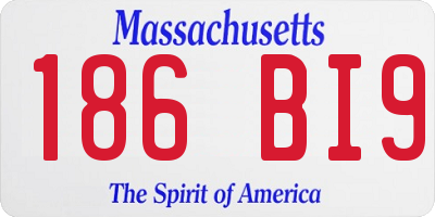 MA license plate 186BI9