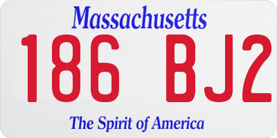 MA license plate 186BJ2