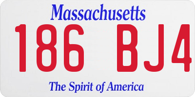 MA license plate 186BJ4