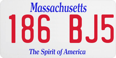 MA license plate 186BJ5