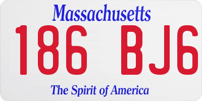 MA license plate 186BJ6
