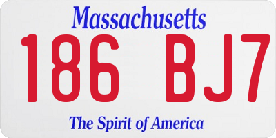 MA license plate 186BJ7