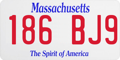 MA license plate 186BJ9