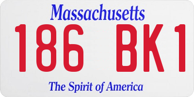 MA license plate 186BK1