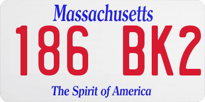 MA license plate 186BK2