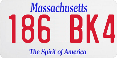 MA license plate 186BK4