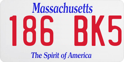MA license plate 186BK5