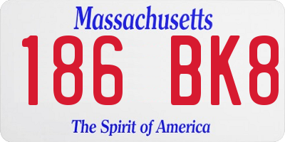 MA license plate 186BK8