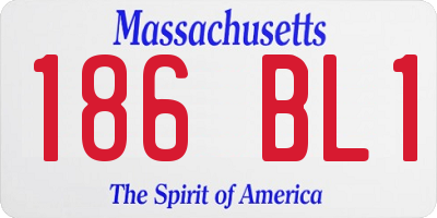 MA license plate 186BL1
